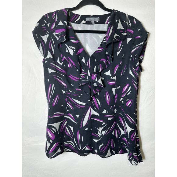 Classiques Entier Women's Silk Abstract Blouse Fully Lined, Side Zip, Size M - Picture 1 of 5